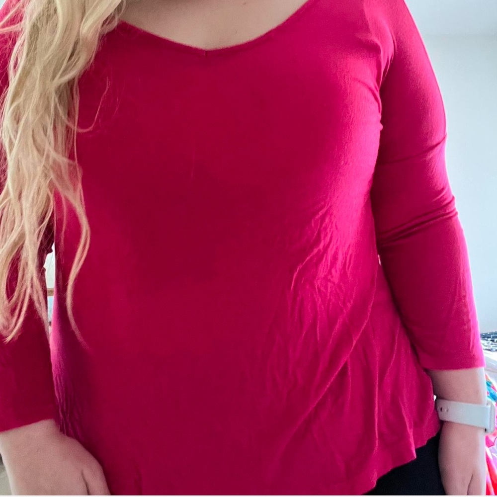 Sweet Tea’s Long Sleeve Hot Pink Shirt Size L